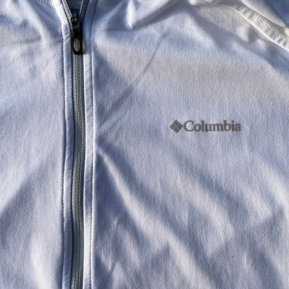 Columbia Full Zip Hoodie Womens 1X White Hiking Omni-Wick Omni-Shade Sun Jacket - Picture 3 of 9